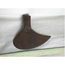 2.57 lbs. ANTIQUE FRENCH SIGNED BEARDED AXE HEAD OVAL SHAPE RARE