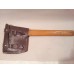 VINTAGE MILITARY BEARDED STEEL AXE HATCHET WITH LEATHER SHEATH -
